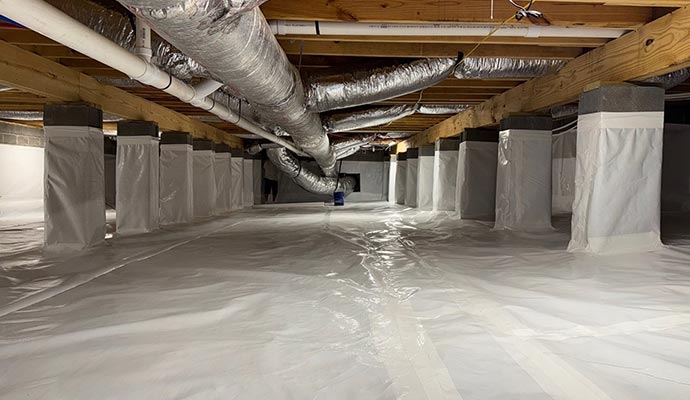 Crawl space waterproofing
