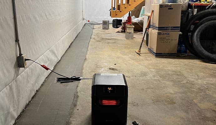 Dehumidifier at the basement