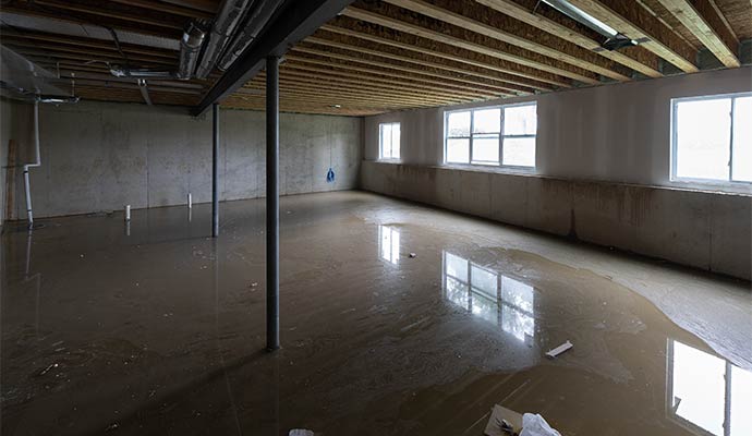 Flood damaged basement