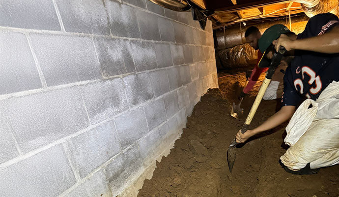 Crawl space waterproofing