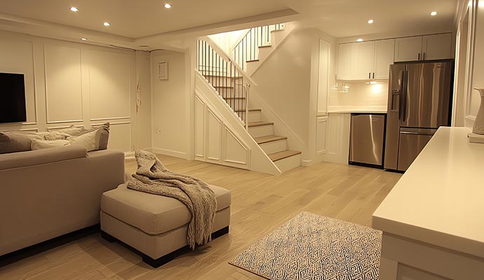 Finished basement interior