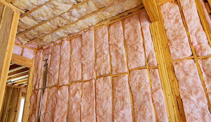 Moisture damaged attic insulation