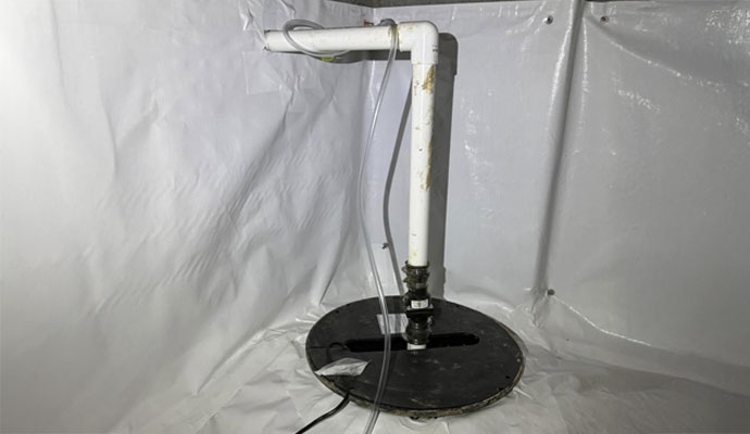 Sump pump discharge line